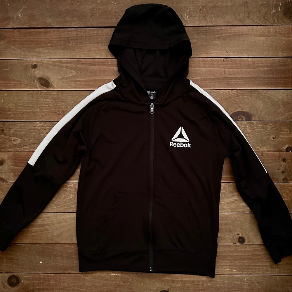 Reebok Kids Black and White Hoodie Jacket